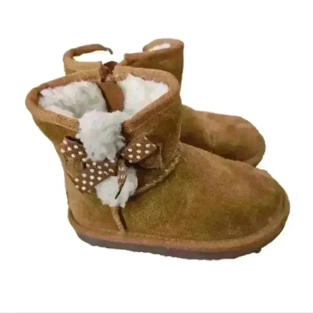 Ugg Kids Tan Victoria Mini Dots Suede Boots 8